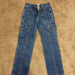 Madewell ‘90s Straight Cargo Blue Denim Jeans